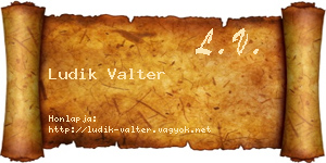 Ludik Valter névjegykártya